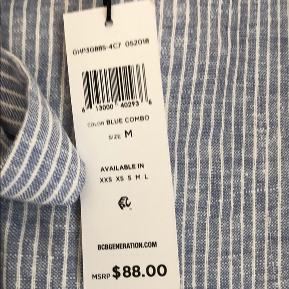 Blue and white pinstripe wrap skirt NWT - Picture 2 of 2